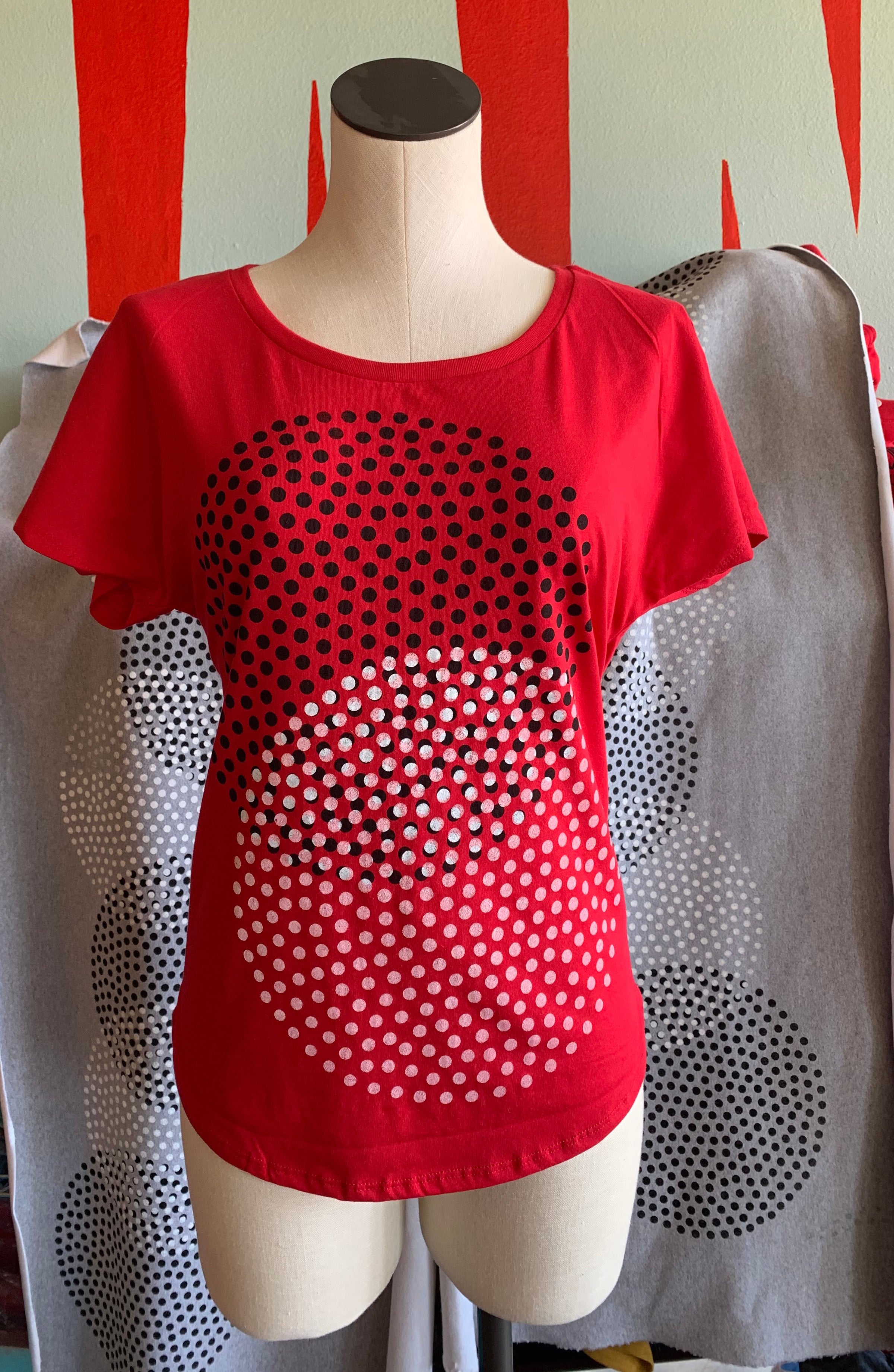 Women's top, Classic Polka Dot Print Blouse