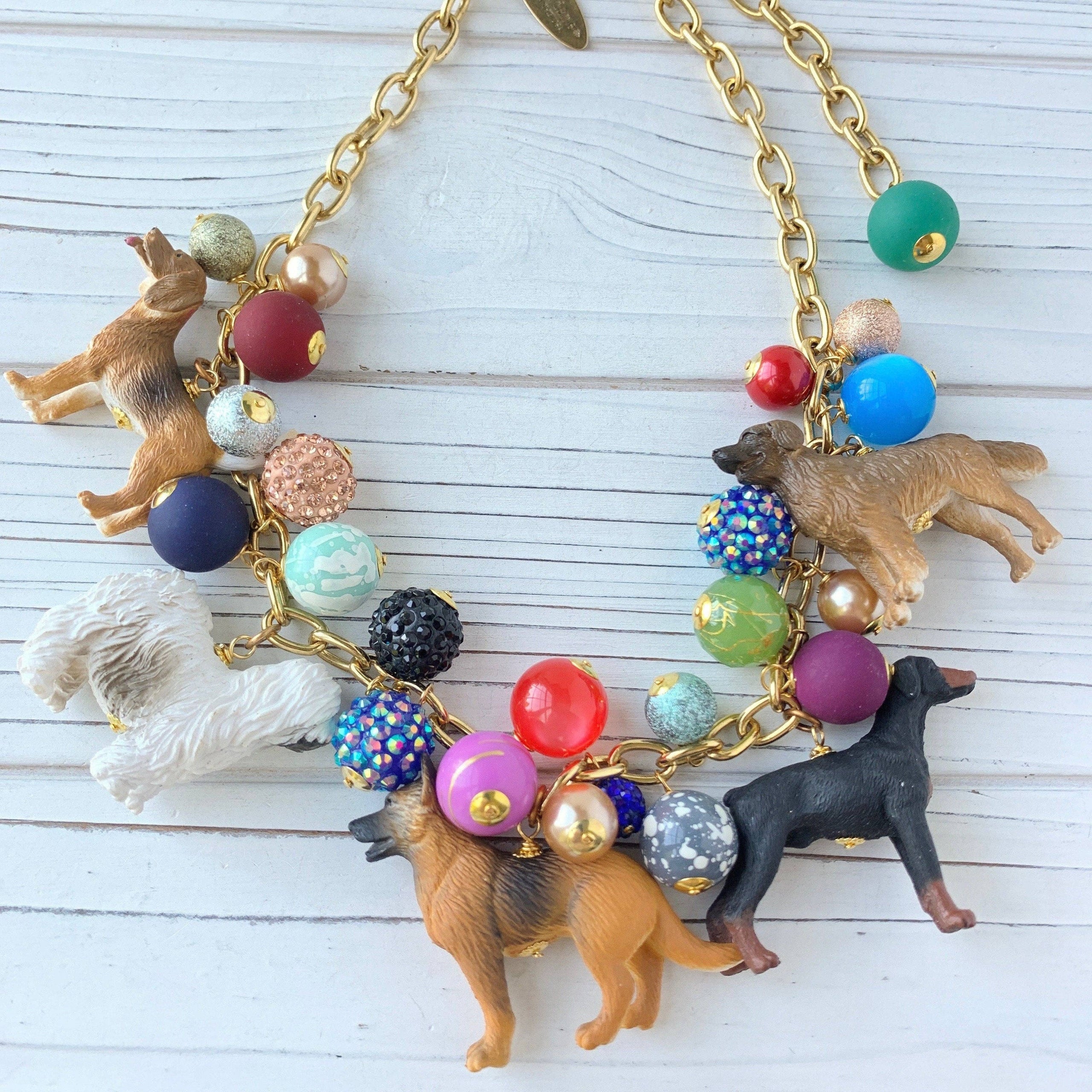 Dog charm necklace hotsell